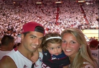 Luis Su�rez estuvo en la coronaci�n de Miami Heat